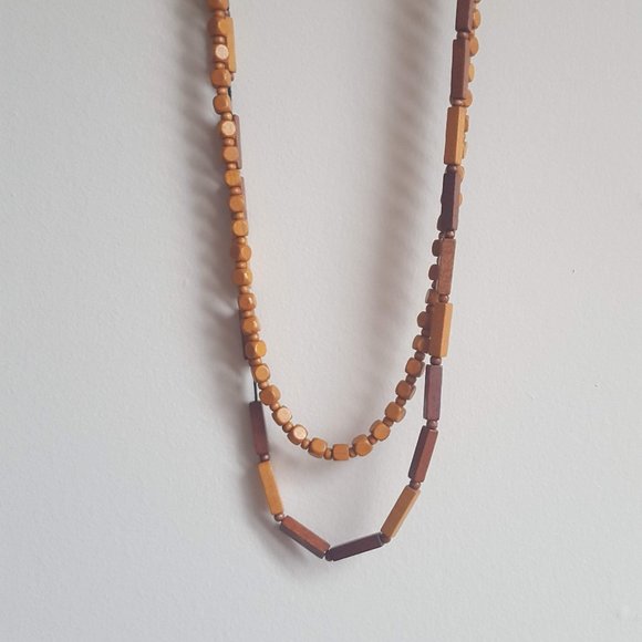 Vintage Wooden Beaded Necklaces, Set of 2 - Picture 4 of 4